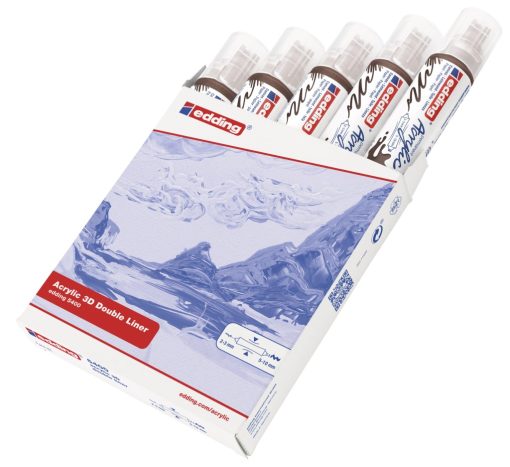 Akrilni marker E-5400 double-liner sa dva vrha tamno braon Edding - Image 4