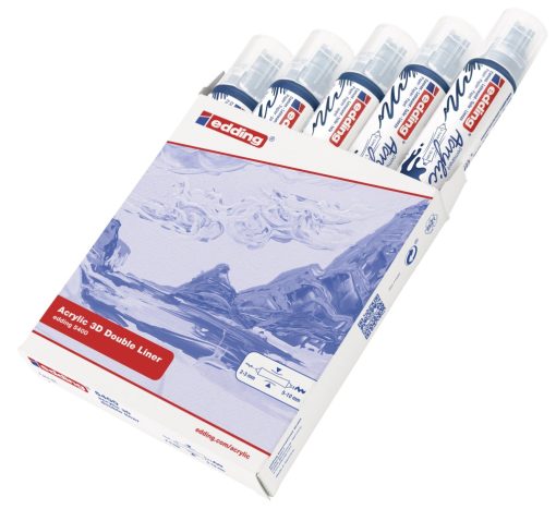 Akrilni marker E-5400 double-liner sa dva vrha tamno plava Edding - Image 4