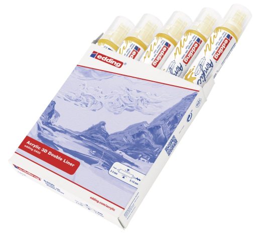 Akrilni marker E-5400 double-liner sa dva vrha žuta Edding - Image 4