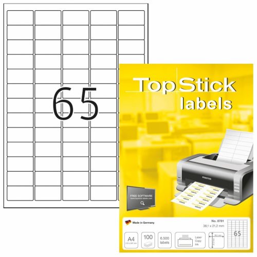 Etikete TOPSTICK 38,1x21,2  A4/65 1/100 zaobljene ivice Herma