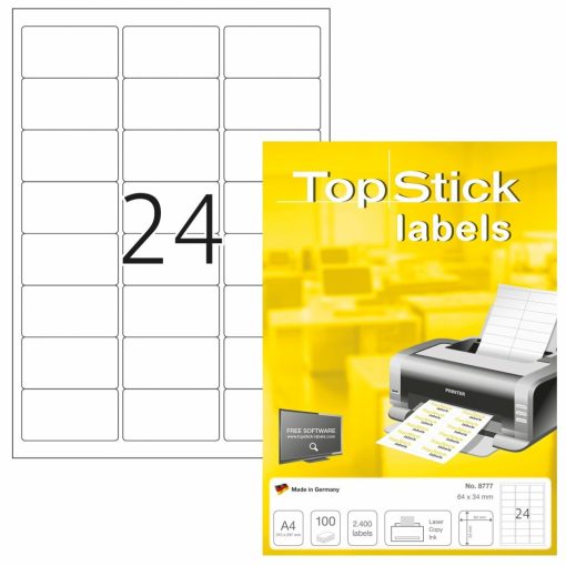 Etikete TOPSTICK 64x34 A4/24 1/100 Herma