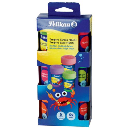 Tempere u čaši 25ml x 6 NEON boja, Pelikan