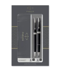 Parker poklon SET Sonet Black CT - Hemijska olovka + Roler
