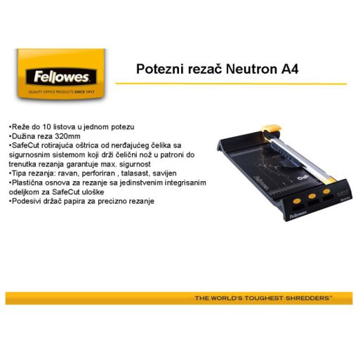 Rezač stoni za papir A4 Neutron Fellowes 5410001 - Image 4