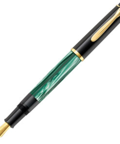 Nalivpero Classic M200 (M)+kožna bela futrola+poklon kutija G30 Pelikan 994103 zeleno-crno
