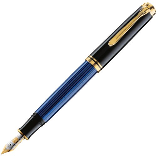 Nalivpero Souveran M400 (M)+kožna bela futrola+poklon kutija G30 Pelikan 994947 plavo-crno