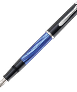 Nalivpero Classic M205 (M)+kožna bela futrola+poklon kutija G30 Blue-Marbled Pelikan 801973 plavo-crno
