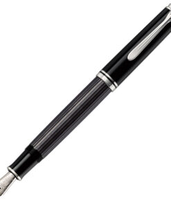 Nalivpero Souveran M805 (M)+kožna bela futrola+kutija G30 Stresemann Pelikan 957639 sivo-crno