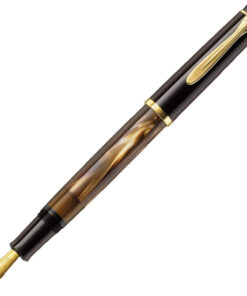 Nalivpero Classic M200 (EF)+kožna bela futrola+poklon kutija G30 Pelikan 808873 mermerno braon-crna