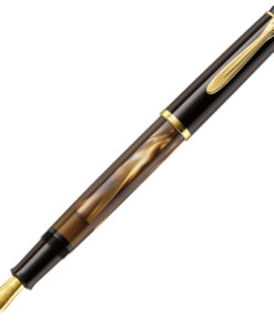Nalivpero Classic M200 (M)+kožna bela futrola+poklon kutija G30 Pelikan 808897 mermerno braon-crna