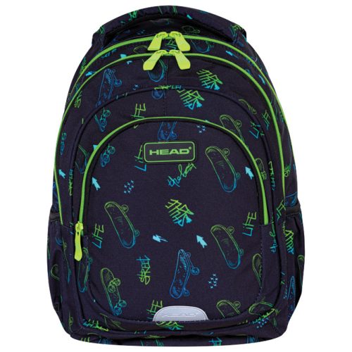 Ranac đački anatomski 3zipa AB330 Skate Lifestyle 24.Head 502024037 crno-zeleni