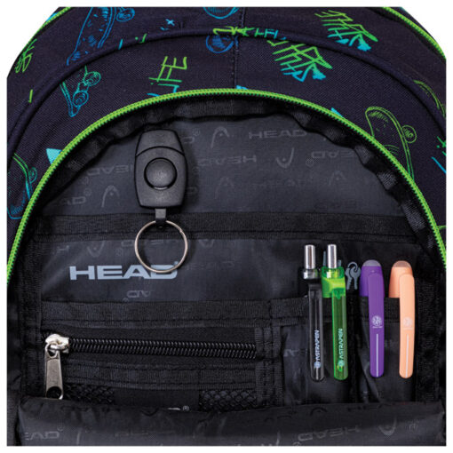 Ranac đački anatomski 3zipa AB330 Skate Lifestyle 24.Head 502024037 crno-zeleni - Slika 6