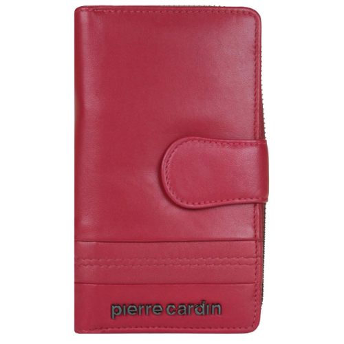 Novčanik kožni ženski srednji sa zipom i kopčom Pierre Cardin 2202TILAK130 crveni