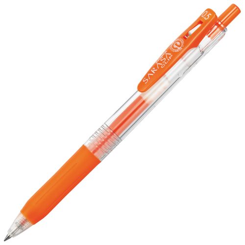 Roler gel 0,5mm sa gumenim gripom (uložak tamno narandžasti) Sarasa Clip Zebra 35133 tamno narandžasti