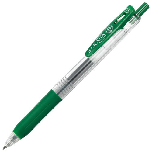 Roler gel 0,5mm sa gumenim gripom (uložak tamno zeleni) Sarasa Clip Zebra 35134 tamno zeleni