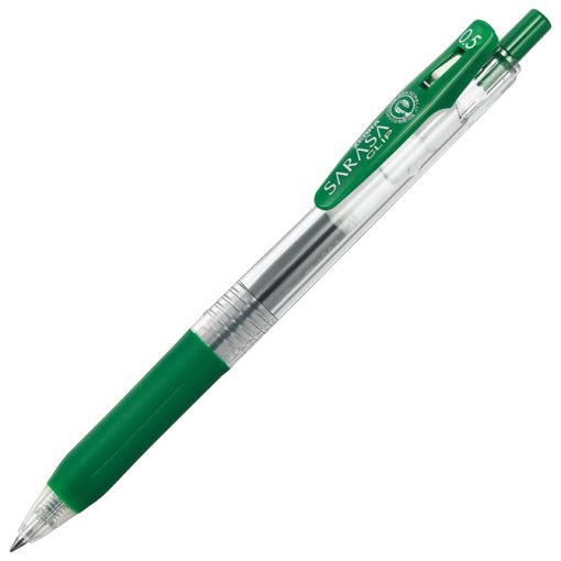 Roler gel 0,5mm sa gumenim gripom (uložak tamno zeleni) Sarasa Clip Zebra 35134 tamno zeleni