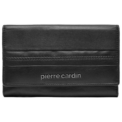 Novčanik kožni ženski srednji sa kopčom Pierre Cardin 6334TILAK130BLK crni