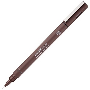 Flomaster 0.1mm BRAON, Uni-pin 01-200
