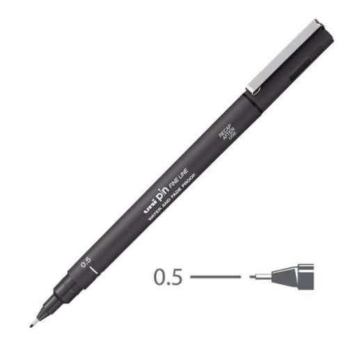 Flomaster 0.5mm TAMNO SIVI, Uni-pin 05-200