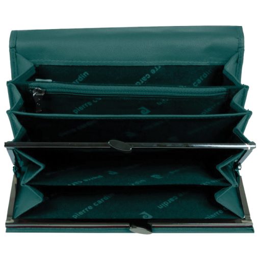 Novčanik kožni ženski dugi sa kopčom Pierre Cardin 455TILAK130 tirkizni - Image 3
