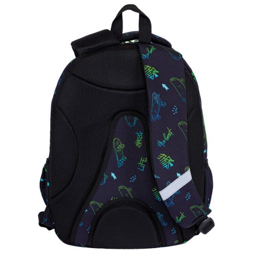 Ranac đački anatomski 2zipa 1džep veći AB300 Skate Lifestyle 24.Head 502024115 crno-zeleni - Image 3