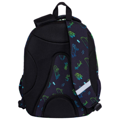 Ranac đački anatomski 2zipa 1džep veći AB300 Skate Lifestyle 24.Head 502024115 crno-zeleni - Slika 3