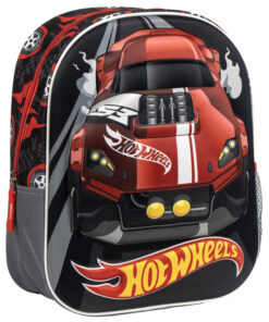 Ranac predškolski 3D Hot Wheels Cerda 2100005873 crno-crveni