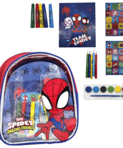 Ranac dečji sa setom za bojenje pk5 Spidey Cerda 2700001590 crveno-plavi