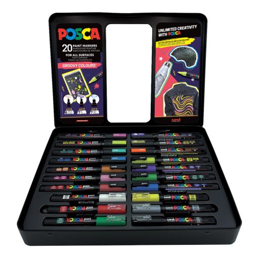 SET Markera u metalnom koferu 20/1 GROOVY COLOURS, Uni POSCA