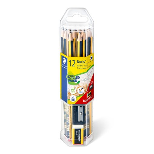Grafitne DRVENE OLOVKE 12kom set sa gumicom i rezačem STAEDTLER® Noris® 120