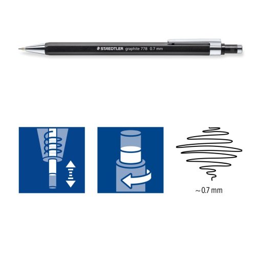 Tehnička olovka 0.7mm CRNA Graphite 778, Staedtler - Image 5