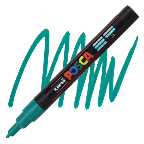 Marker FINE obli vrh POSCA SMARAGDNO ZELENA 0.9–1.3 mm PC-3M