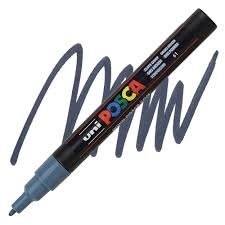 Marker FINE obli vrh POSCA KAMEN SIVA 0.9–1.3 mm PC-3M