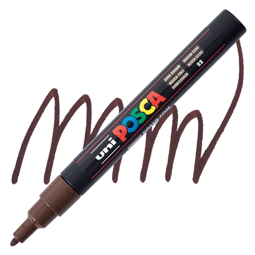 Marker FINE obli vrh POSCA TAMNO BRAON 0.9–1.3 mm PC-3M