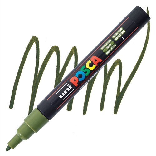 Marker FINE obli vrh POSCA MASLINASTO ZELENI 0.9–1.3 mm PC-3M