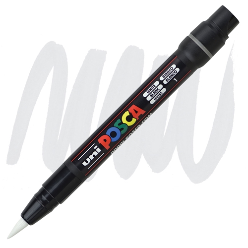 Marker na vodenoj bazi POSCA PCF-350 1-10mm BRUSH TIP BELI, Uni