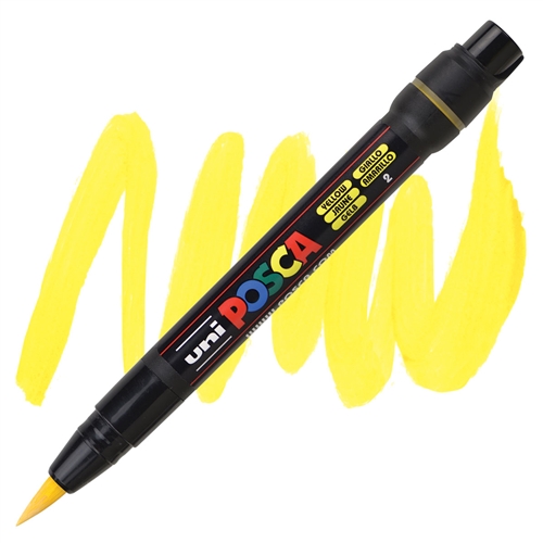 Marker na vodenoj bazi POSCA PCF-350 1-10mm BRUSH TIP ŽUTI, Uni