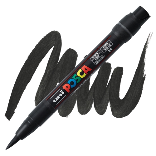 Marker na vodenoj bazi POSCA PCF-350 1-10mm BRUSH TIP CRNI, Uni