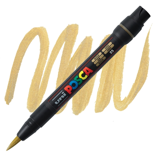 Marker na vodenoj bazi POSCA PCF-350 1-10mm BRUSH TIP ZLATNI, Uni