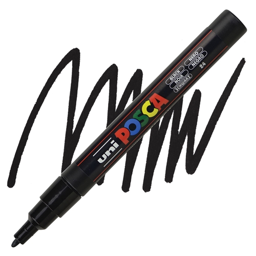 Marker FINE obli vrh POSCA TAMNO CRNI 0.9–1.3 mm PC-3M