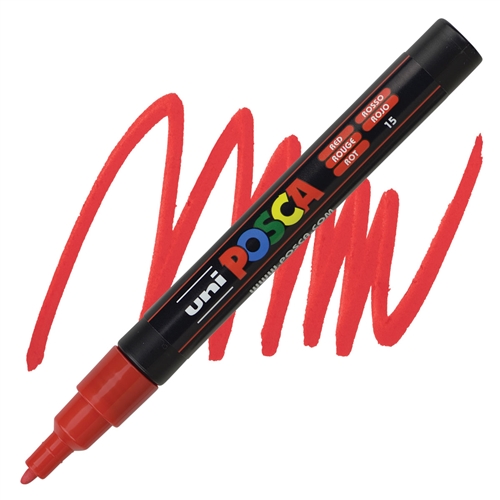 Marker FINE obli vrh POSCA CRVENI 0.9–1.3 mm PC-3M