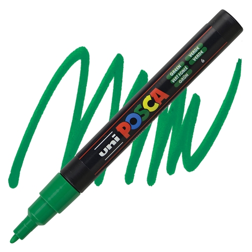 Marker FINE obli vrh POSCA ZELENI 0.9–1.3 mm PC-3M