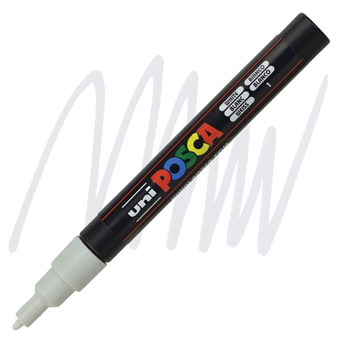 Marker FINE obli vrh POSCA BELI 0.9–1.3 mm PC-3M