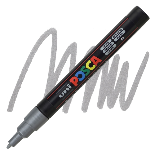 Marker FINE obli vrh POSCA SREBRNI 0.9–1.3 mm PC-3M