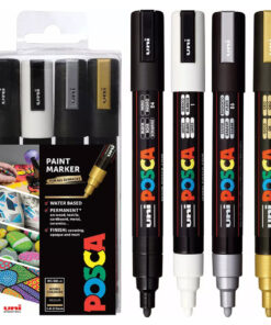 SET Markera na vodenoj bazi PC-5M 1,8-2,5mm 4/1 MONO COLOURS, Uni POSCA