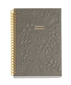 Notes Miquelrius British Bloom A5, 80g, spiralni povez, linije, reljefne sive korice (MR8237) MIQUELRIUS