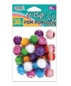 Kreativni pribor DEKORATIVNI POM-POM Glitter Fi25mm 1/30 SC1991