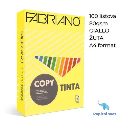 Fotokopir Papir  u boji Copy Tinta 100L A4 80gr GIALLO ŽUTI, Fabriano