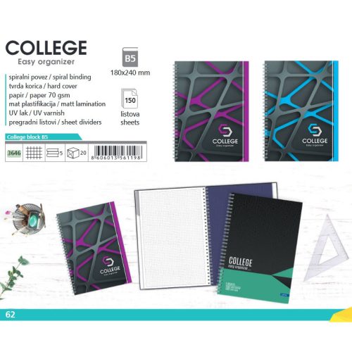 Sveska B5 COLLEGE BLOCK TP 150L KARO Lastva