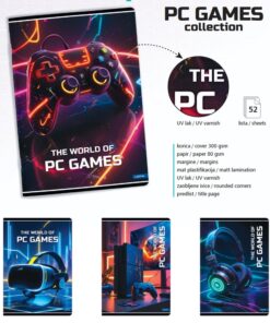 Sveska A5 DIKTO mp 52lista PC GAMES margine, Lastva